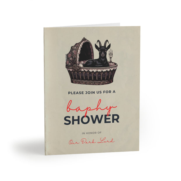 "Baphy Shower" Funny Satanic Baby Shower Invitation Greeting Cards