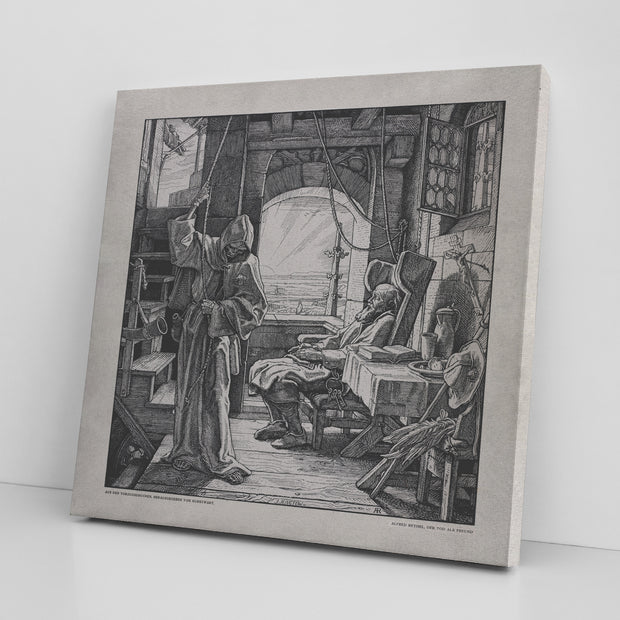 "Death as a Friend" by Alfred Rethel Square Canvas Wrap