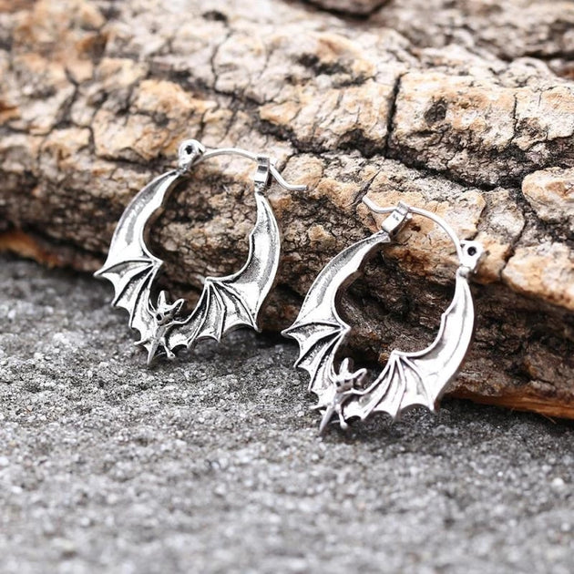 Bat hoop earrings discount