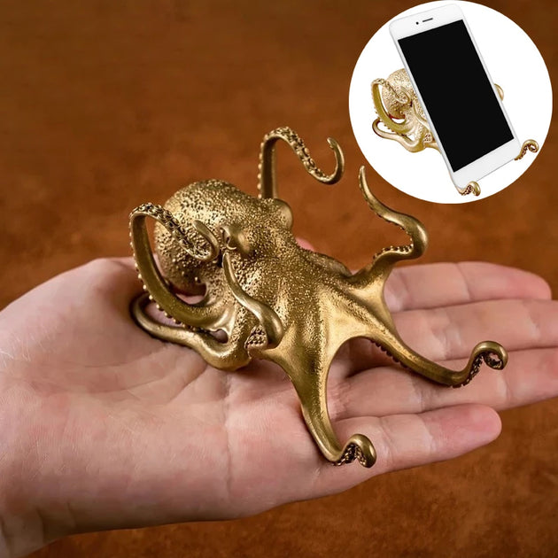 Coppertist.wu Wondrous Octopus Brass Pen Holder Executive Gifts
