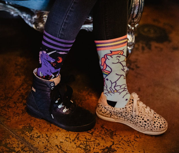 Cute vs Evil Unicorns Crew Sock Pack | 2 Designs