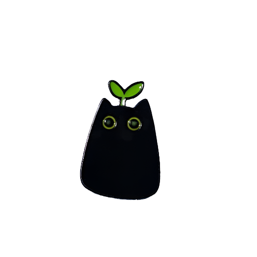 Sprout Cat Cute Black Cat Enamel Lapel Pin