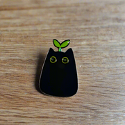 Sprout Cat Cute Black Cat Enamel Lapel Pin