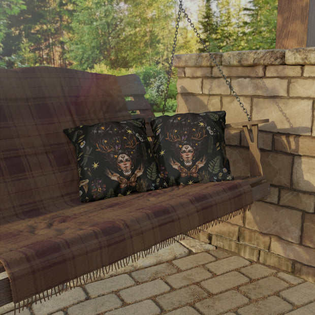 "Witch of the Wood" Outdoor Throw Pillows