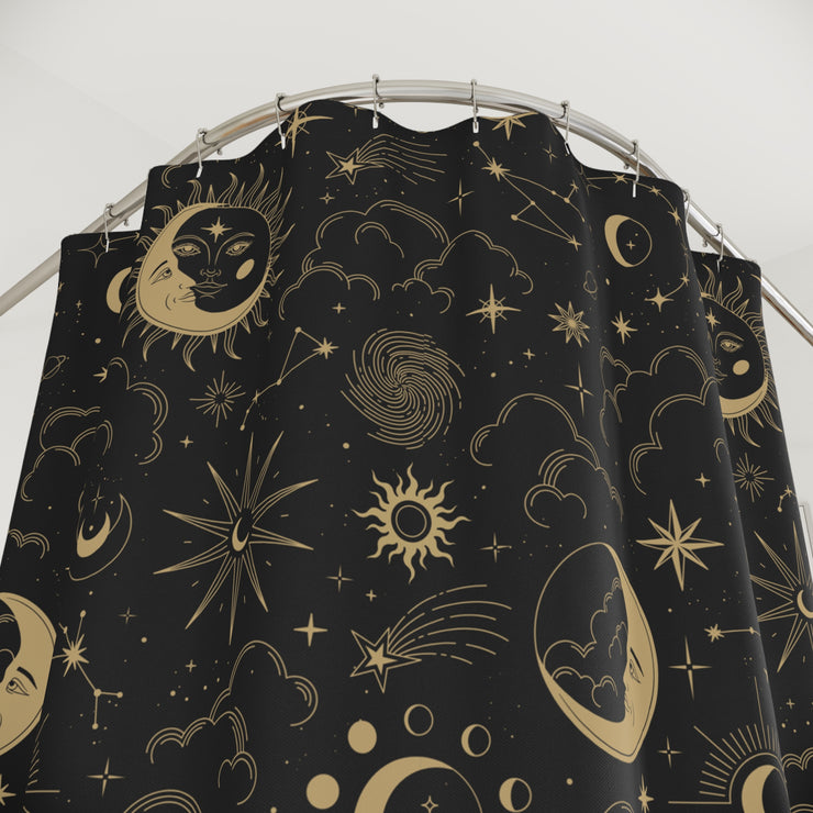 Rideau de douche en tissu « Constellations »