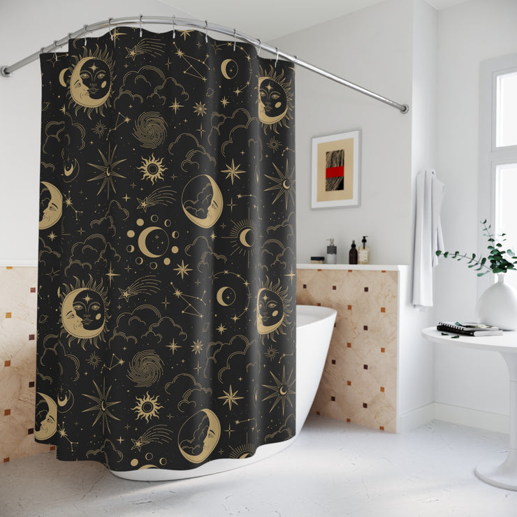 Rideau de douche en tissu « Constellations »