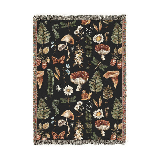 Dark Forest 100% Cotton Woven Throw Blanket