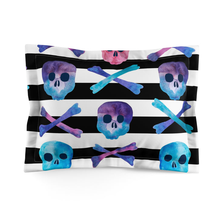 "Skulls and Stripes" Deluxe Microfiber Pillow Sham