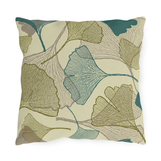 "Ginkgo Leaves" Outdoor Throw Pillows