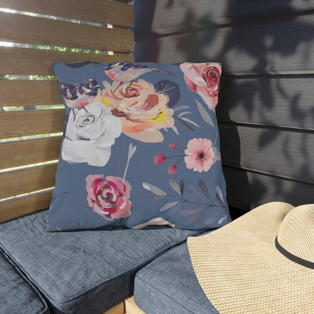 "Watercolor Birds" Outdoor Throw Pillows