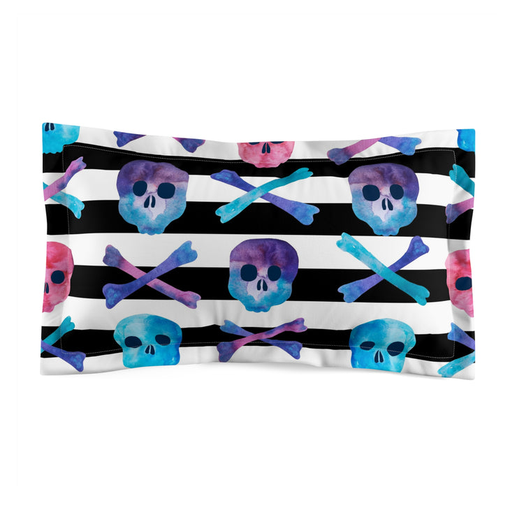 "Skulls and Stripes" Deluxe Microfiber Pillow Sham