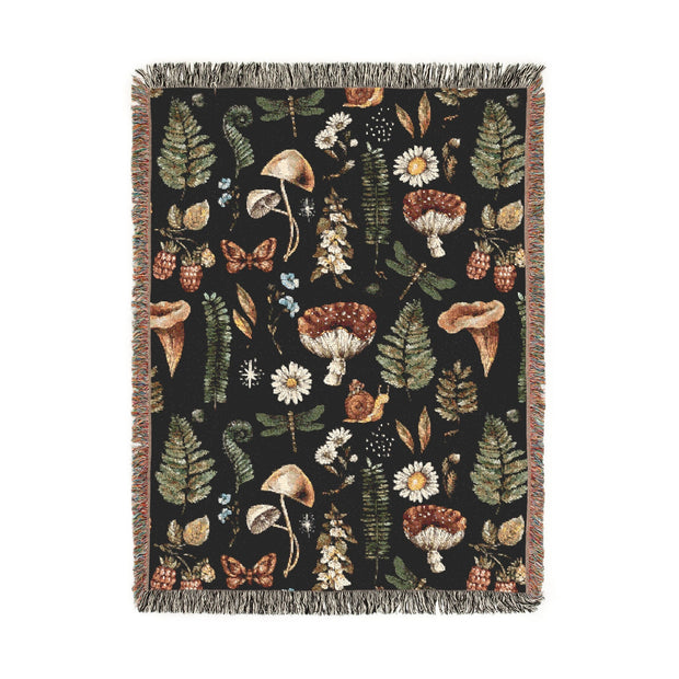Dark Forest 100% Cotton Woven Throw Blanket