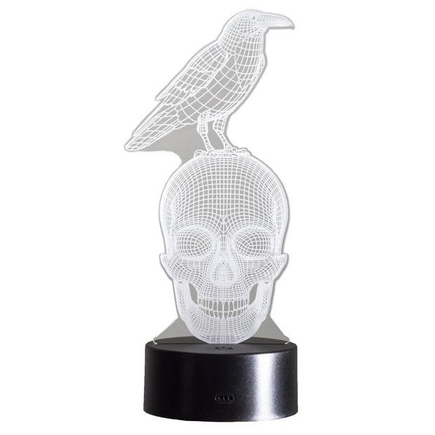 "Raven on Skull" 3D Decorative Sign LED Light