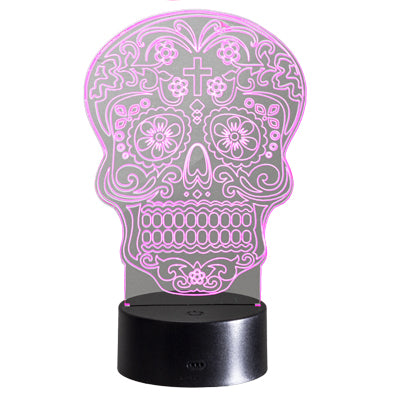 "Day of the Dead Skull" 3D Decorative Sign LED Light