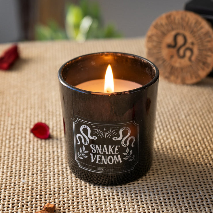 "Snake Venom" Black Glass Votive Candle