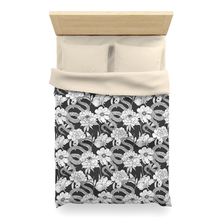 "Garden in Gray" Microfiber Duvet Cover