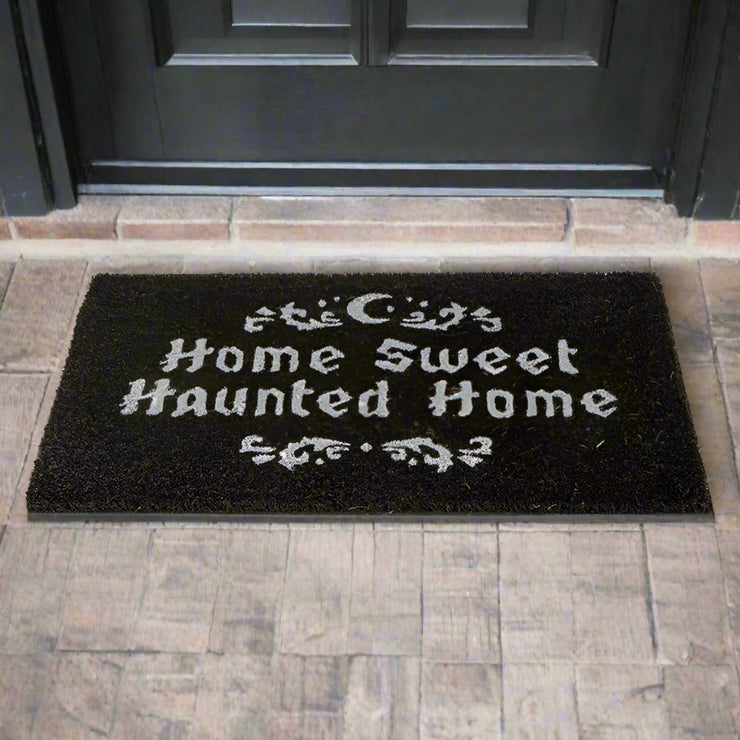 "Haunted Home" Black Coir Doormat