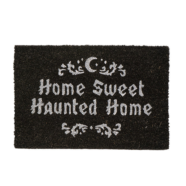 "Haunted Home" Black Coir Doormat