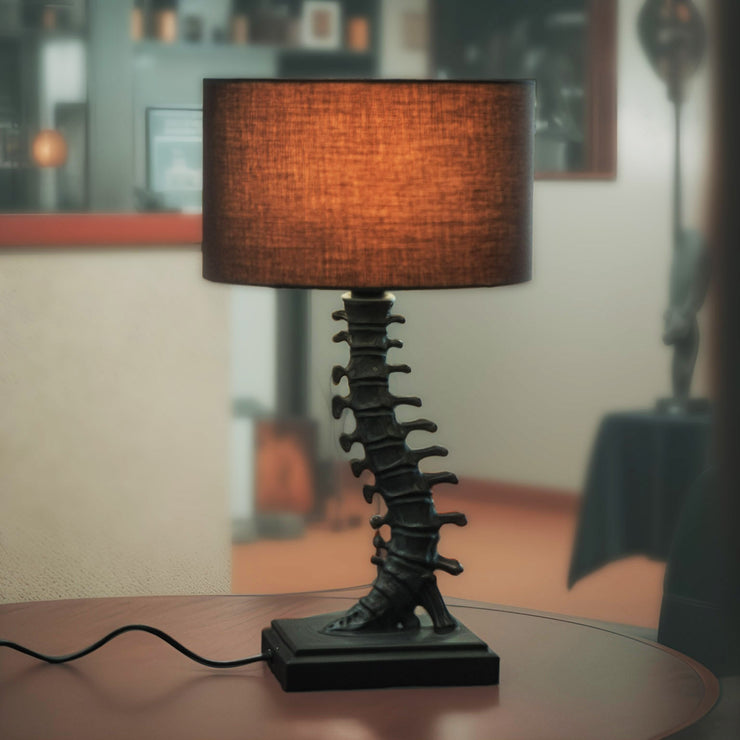 Vertebrae Table Lamp with Black Shade