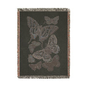 Butterfly Illustration 100% Cotton Woven Throw Blanket
