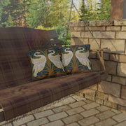 "Swan, Rush and Iris" Outdoor Throw Pillows