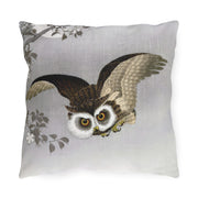 "Scops Owl in Flight" Outdoor Throw Pillows