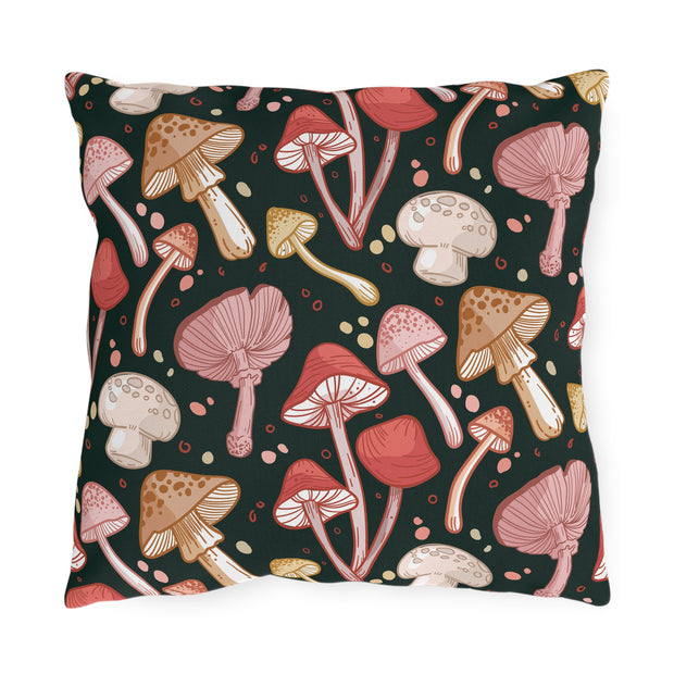 "Many Mushrooms" Outdoor Throw Pillows