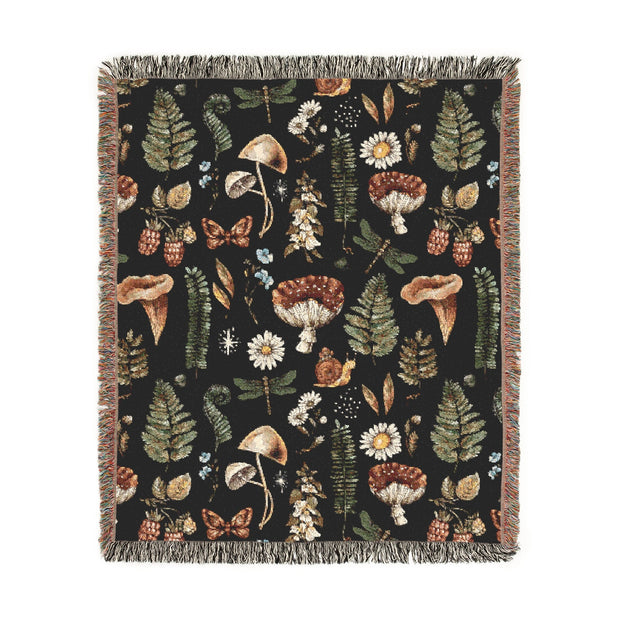 Dark Forest 100% Cotton Woven Throw Blanket