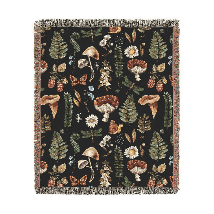 Dark Forest 100% Cotton Woven Throw Blanket
