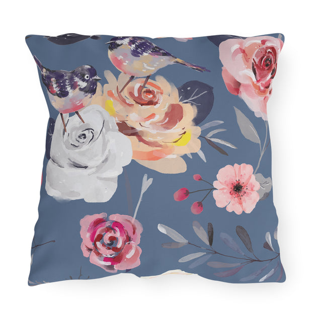 "Watercolor Birds" Outdoor Throw Pillows