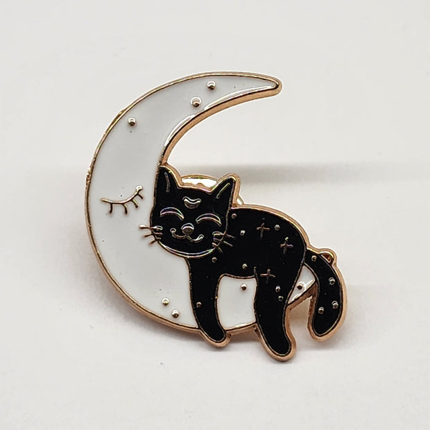 Celestial Cats Enamel Lapel Pins