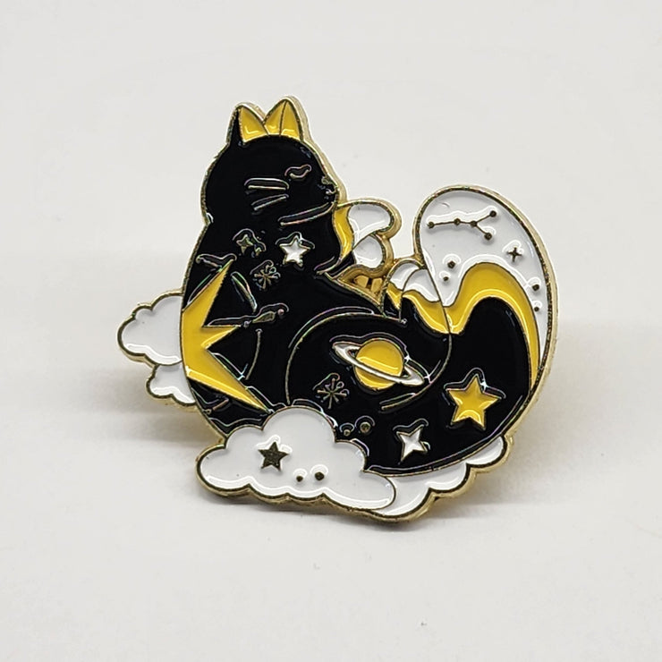 Celestial Cats Enamel Lapel Pins