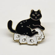 Celestial Cats Enamel Lapel Pins