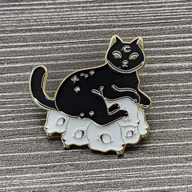 Celestial Cats Enamel Lapel Pins