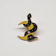 Serpent and Crescent Enamel Lapel Pin