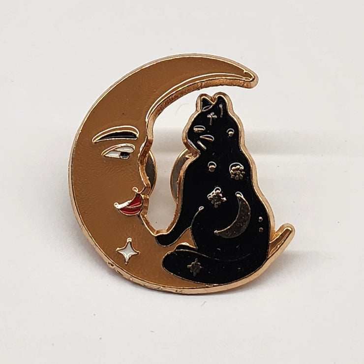 Celestial Cats Enamel Lapel Pins