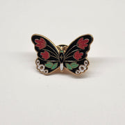 Red Tulip Butterfly Enamel Pin