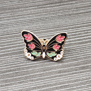 Red Tulip Butterfly Enamel Pin