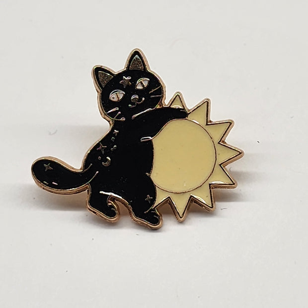 Celestial Cats Enamel Lapel Pins