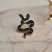 Two Headed Cosmic Serpent Enamel Lapel Pin