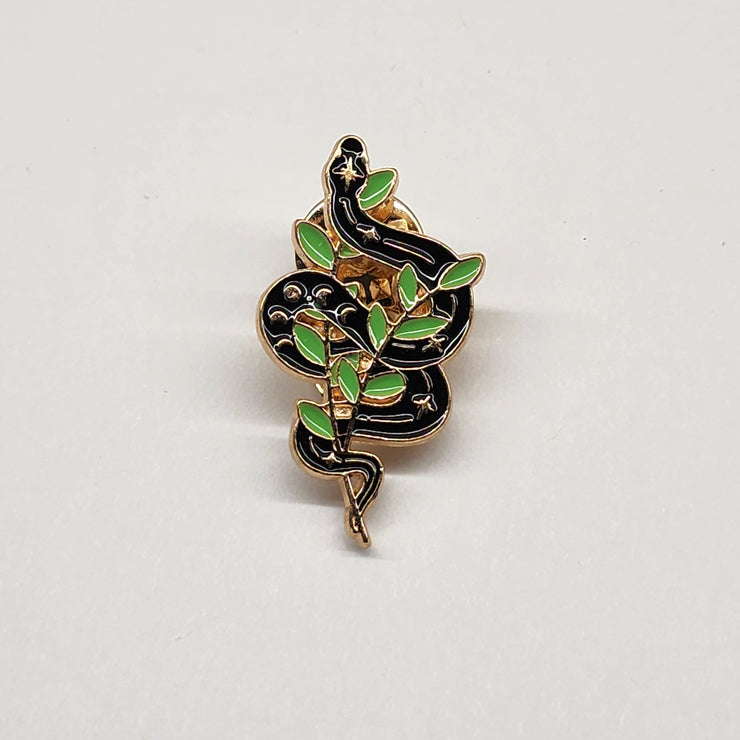 Ethereal Leaf Snake Enamel Lapel Pin