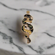 Snake and Dagger Enamel Lapel Pin