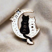 Starlit Whiskers Enamel Lapel Pin