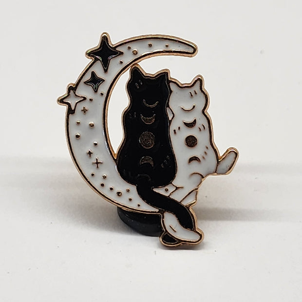 Starlit Whiskers Enamel Lapel Pin