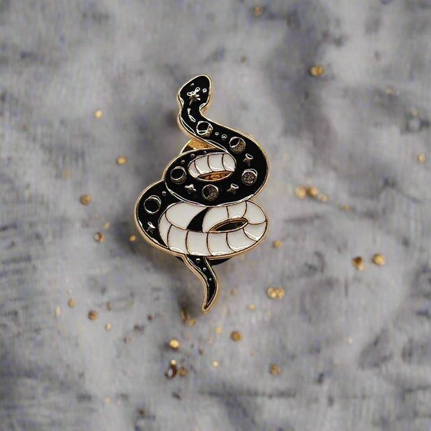 Moonphase Serpent Enamel Lapel Pin