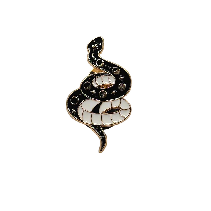 Moonphase Serpent Enamel Lapel Pin