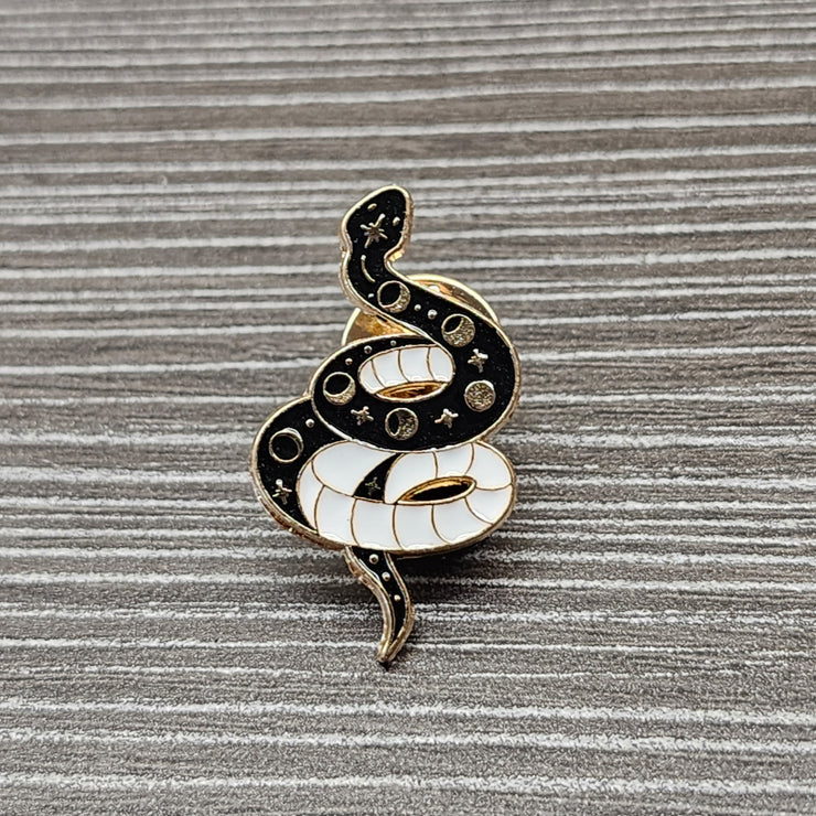 Moonphase Serpent Enamel Lapel Pin