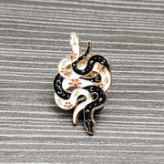 Cosmic Balance Twin Serpents Enamel Lapel Pin