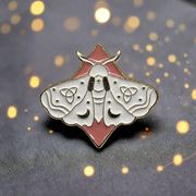 Lunar Garden Moth Enamel Lapel Pins