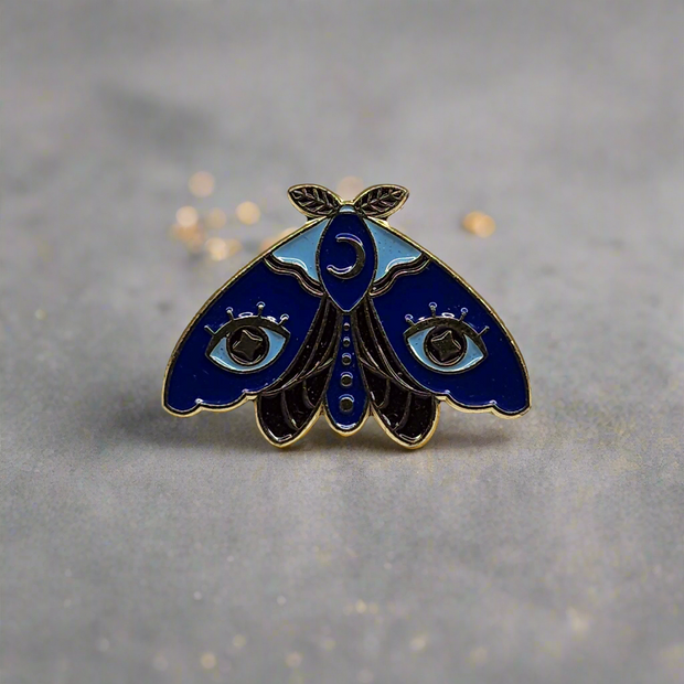 Lunar Garden Moth Enamel Lapel Pins